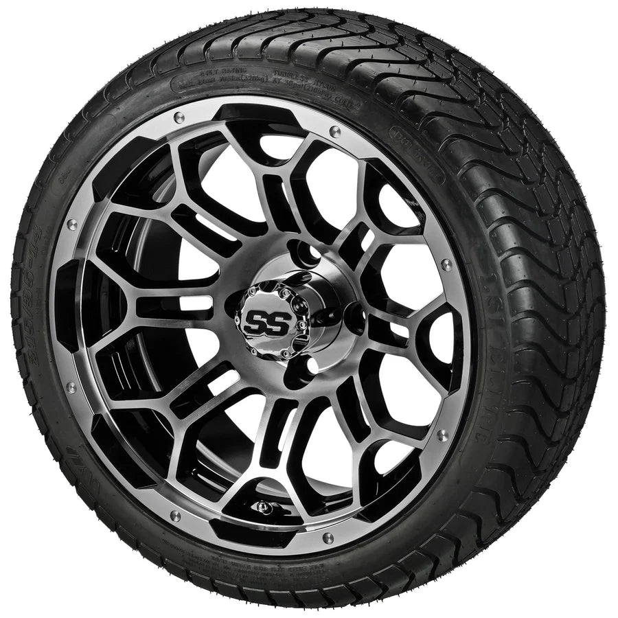 14" Hercules Black & Machined Wheel Low Profile