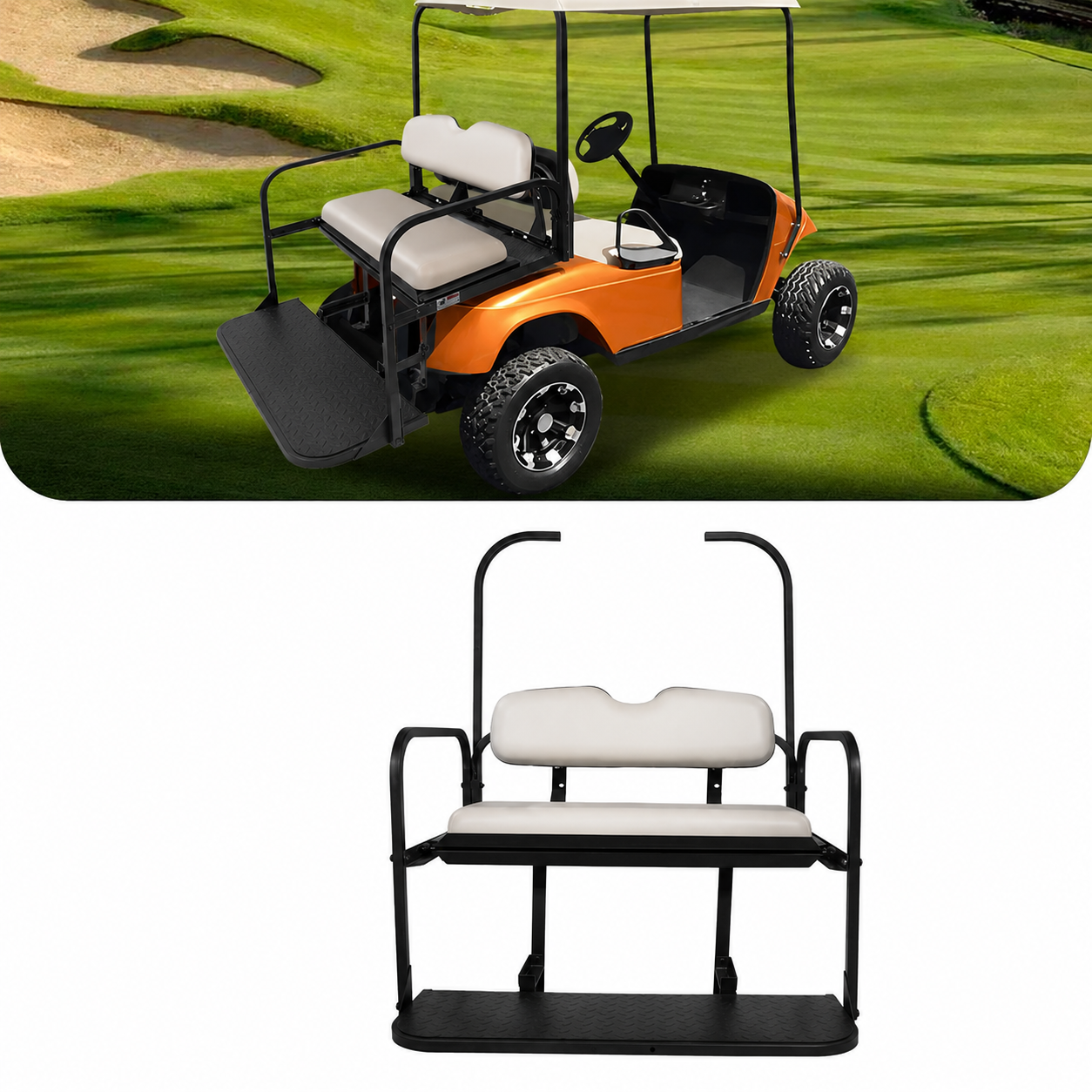 EZGO TXT Rear Seat Kit White