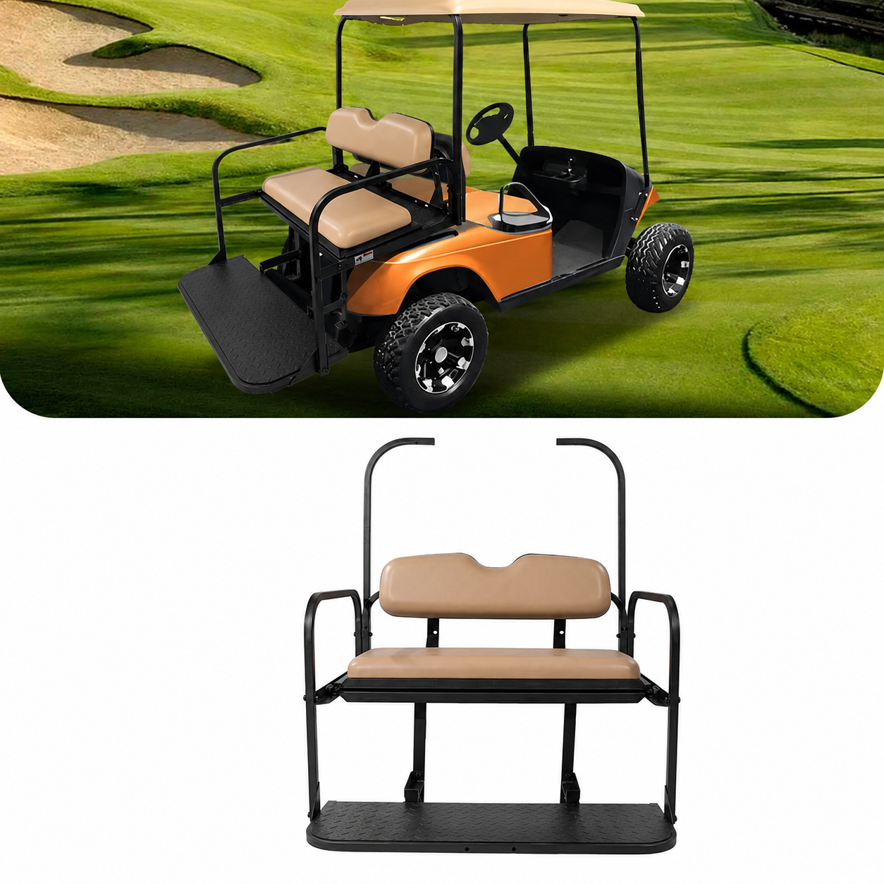 EZGO TXT Rear Seat Kit Tan