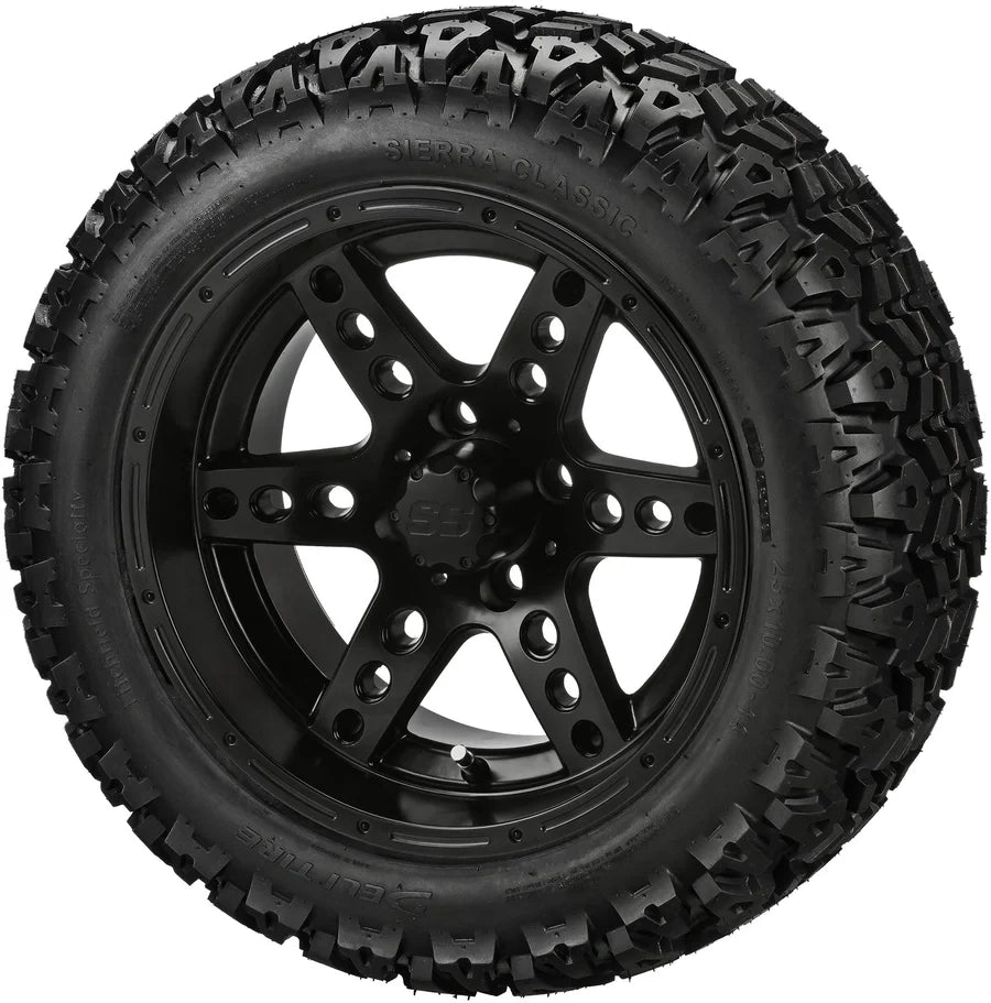 14" Chaos Matte Black Wheel Lifted Tire