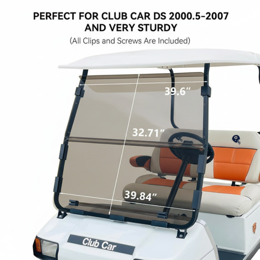 tinted acrylic sheet with black clips club car ds