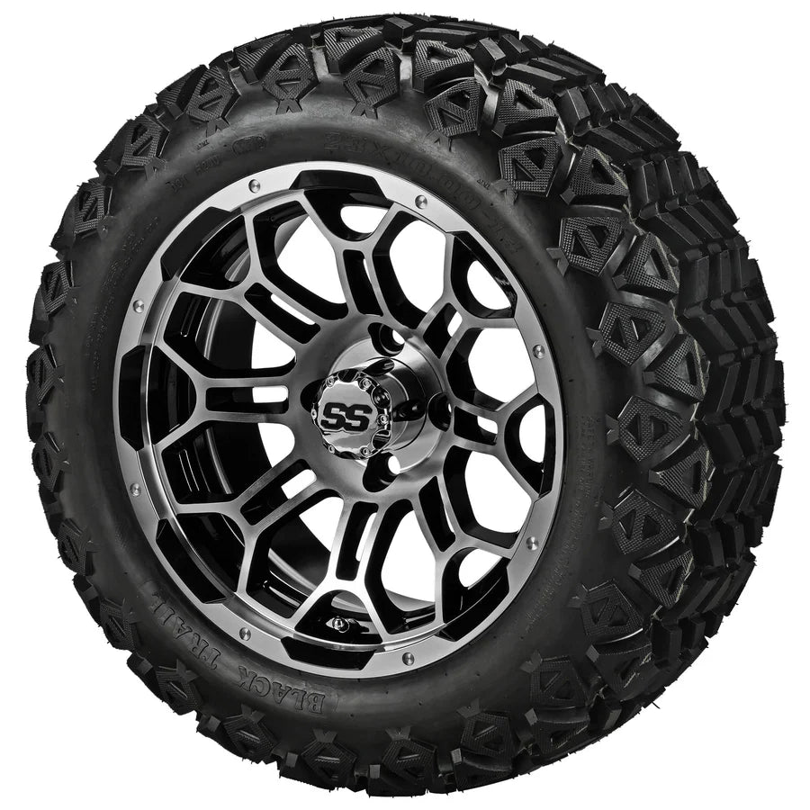 14" Hercules Black Machined Wheel Lifted Tire