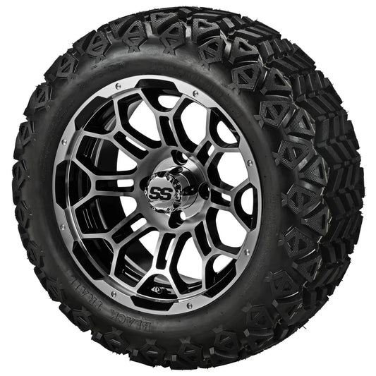 14" Hercules Black Machined Wheel Lifted Tire