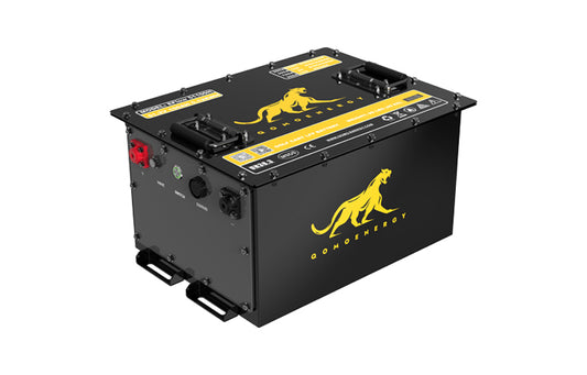 lithium 51v 100ah qomolander. 48v black and gold