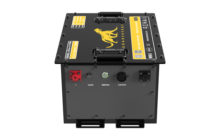 lithium 51v 100ah qomolander. 48v black and gold