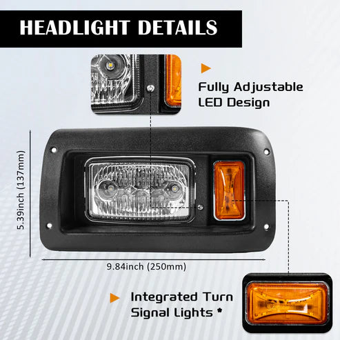 Club Car DS LED Light Kit. Head light. Head lamp
