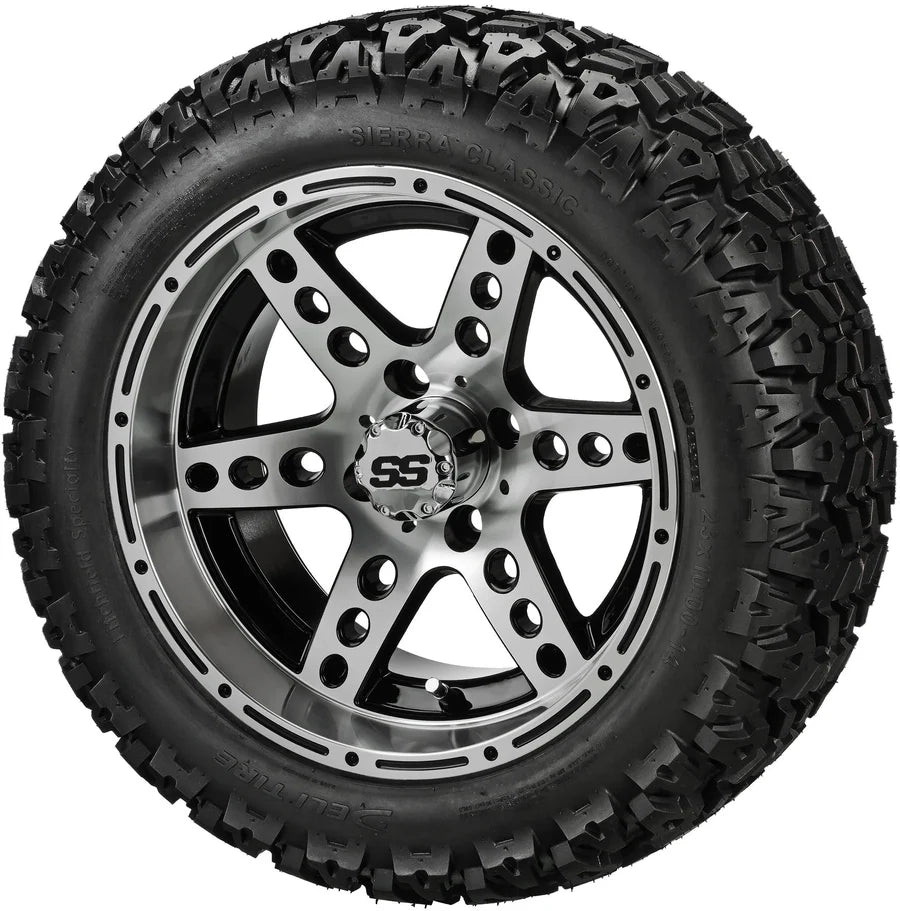 14" Chaos Black Machined Wheel Lifted Tire