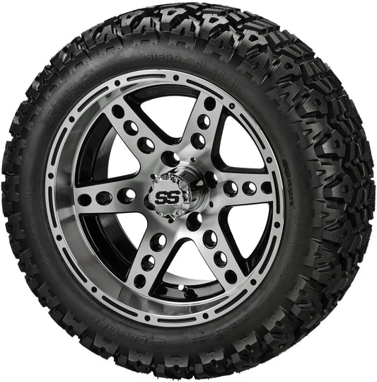 14" Chaos Black Machined Wheel Lifted Tire