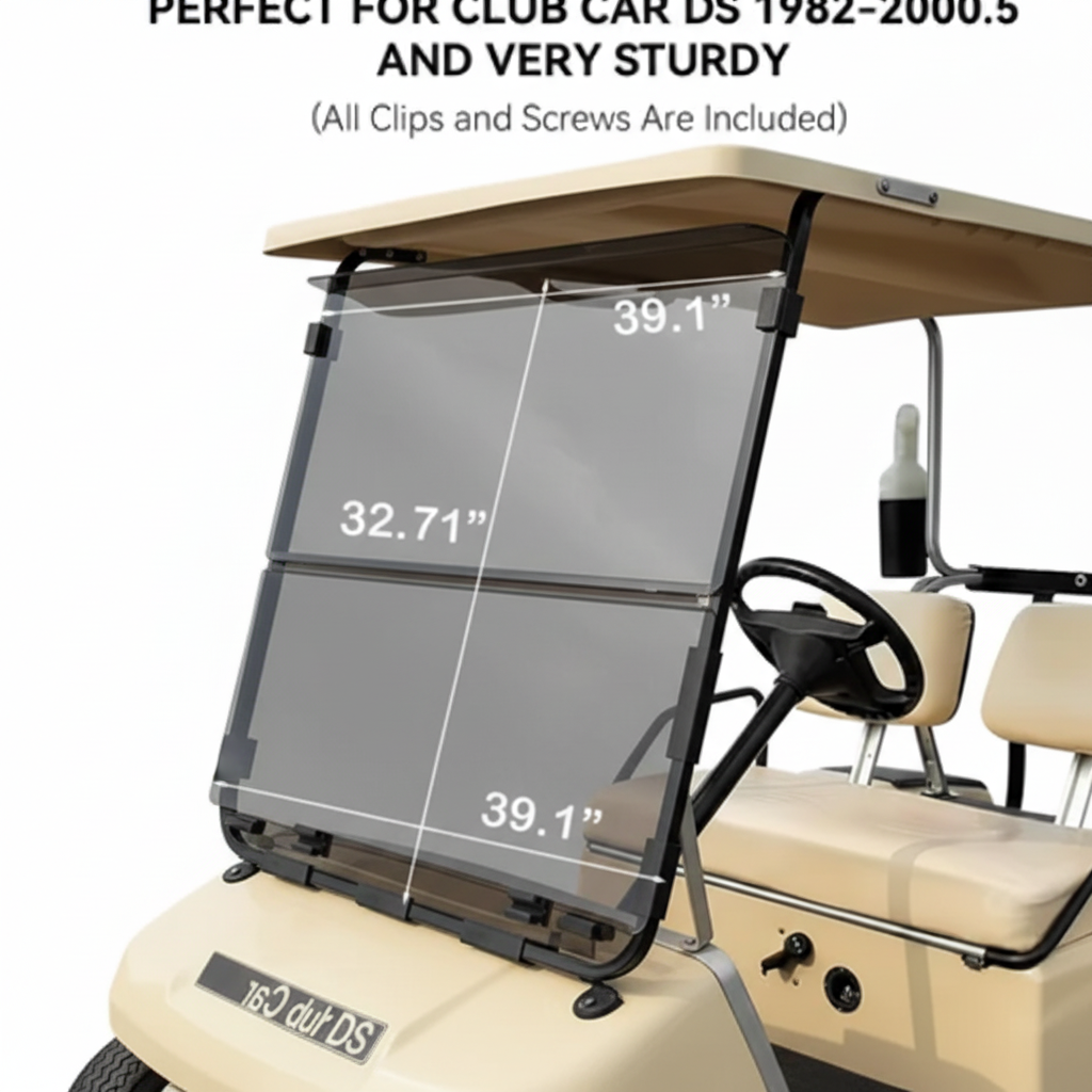 tinted acrylic sheet with black clips club car ds