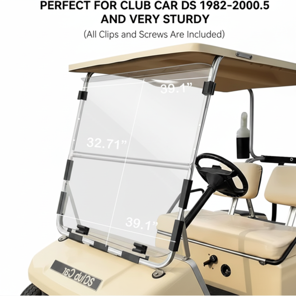Clear acrylic sheet with black clips club car ds