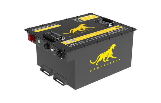 lithium 51v 150ah qomolander. 48v black and gold